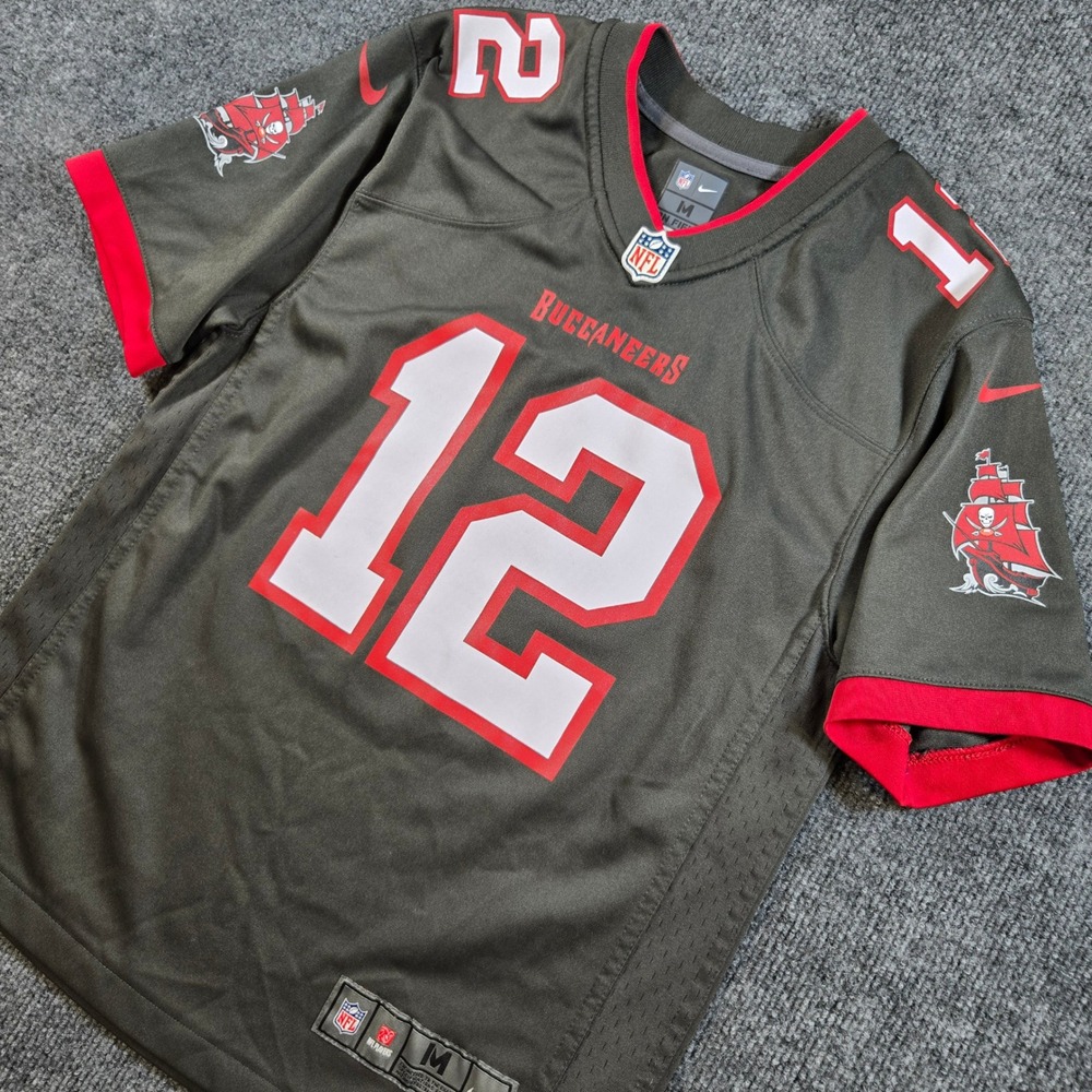 Nike Tom Brady Tampa Bay Buccaneers #12 Alternate Pewter Game Jersey Youth Med